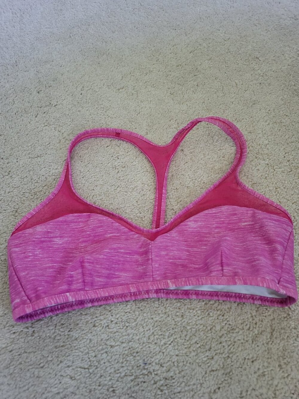 Lululemon reversible swim/ bra top hot pink/white size small